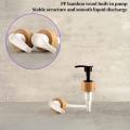 Soap Bottle Pump Dispenser Bamboo Lotion Refillable Liquid Storage Container.