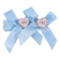Japanese Korean Style Y2K Sweet Fabric Blue Double Bowknot Ribbon Love Heart Duckbill Hairpins Women Girls Kawaii Side Bangs Barrettes Hair Clips Hair Accessories.