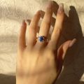 The Vampire Diaries Rings Elena Gilbert Daylight Rings Vintage Crystal Ring With Blue Lapis Fashion Movies Jewelry Cosplay. 