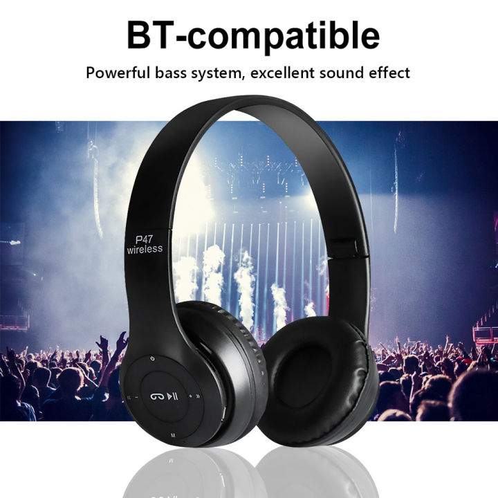 P47%20Wireless%20Headset%20Over%20Ear%20Headphones%20Noise%20Cancelling%20Bluetooth-Compatible%205.0%20Sports%20Game%20Headset%20Built-in%20Mic%20Mp3%20Player%20-%20Image%203