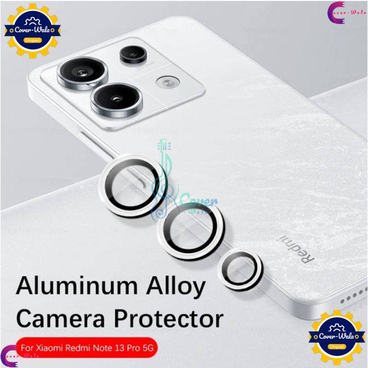 For Xiaomi Redmi Note 13 5G / Xiaomi Redmi Note 13 Pro 5G Camera Protector WSKEN Metal Ring Tempered Glass Camera Lens Protector Power by Cover Wala