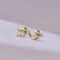 Fashion Gold Color Butterfly Tragus Piercings for The Ear Helix Stud Earrings for Women Tibetan Charm Ear Bone Piercing Jewelry. 