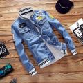 Male Streetwear Men Loose Jean Coats Zipper New Fashion Mens Denim Jacket Spring Casual Slim Fit Stand Collar Pilot Jackets.