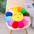 Multicolor sunflower shape pillow Emoji face cartoon plush material PP cotton filled. 