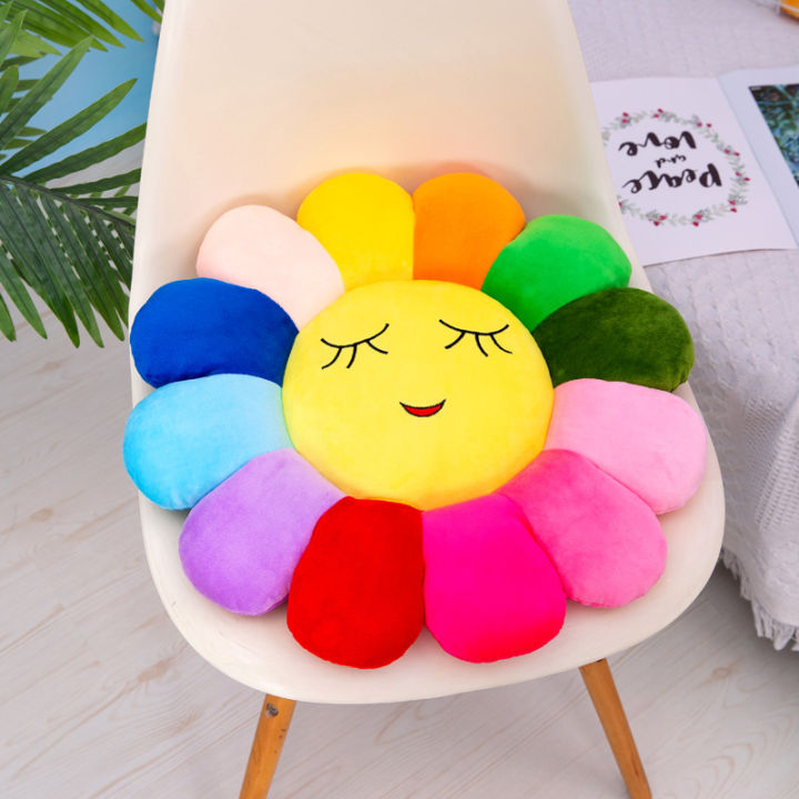Multicolor%20sunflower%20shape%20pillow%20Emoji%20face%20cartoon%20plush%20material%20PP%20cotton%20filled%20-%20Image%205