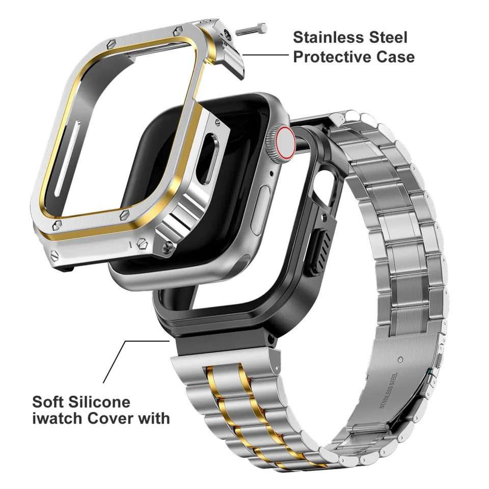 Stainless Steel Iwatch Seria Stainless Steel Strap+Case For Apple