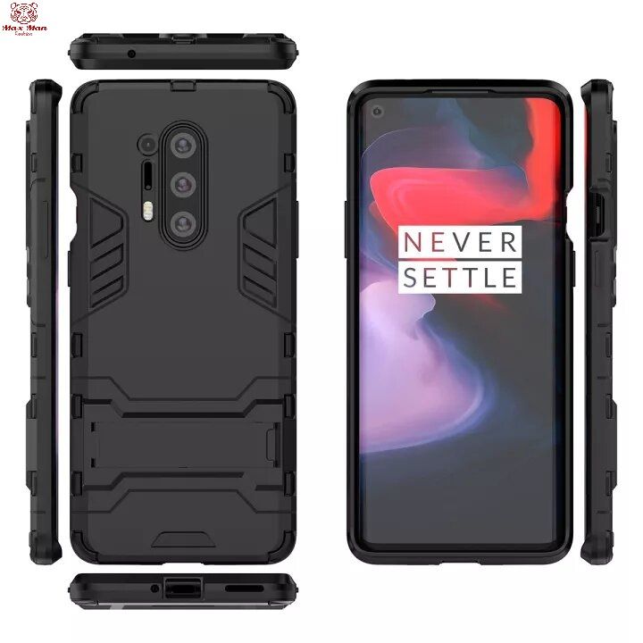 OnePlus 8 Pro Kickstand Cover Hard Pc+ Flexible Silicon Rim Bumper Armor Phone Casing Back Cover