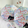 Cat Umbrella Cartoon Colorful Smart Full Automatic Folding Sun Umbrella Strong Stand Windproof Sombrilla Con Proteccion De Rayos.
