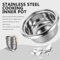 Stainless Steel Rice Cooker Inner Cooking Pot/Rice Cooker Replacement Pot/Rice Cooking Insert Inner Cooking Pot Liner Kitchen Supply - Silver. 