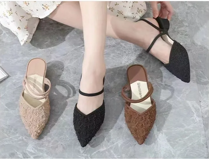 New%20Lady%20Style%20Niche%20Design%20Sense%20Lace-up%20Thick%20Heel%20Pointed%20Head%20Rose%20Wrapped%20Head%20Half%20Sandel%20-%20Image%204