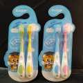 Children's soft bristle toothbrush cartoon cute shape 3-9 years old baby 2pcs card set.