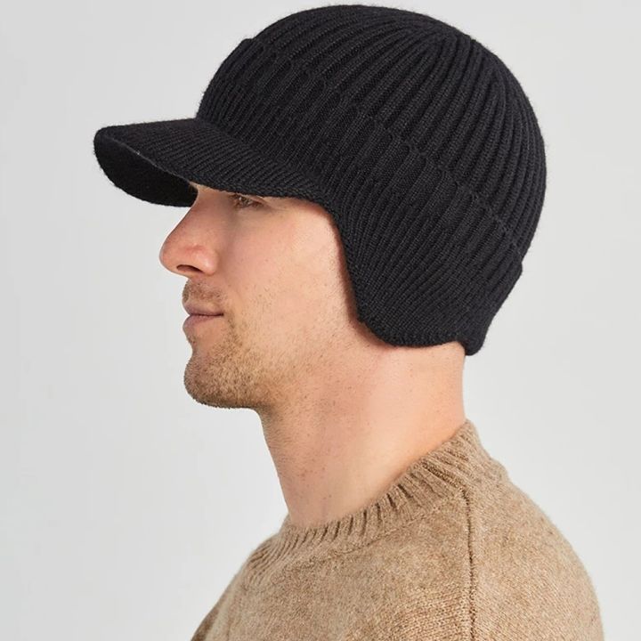 Men%20Winter%20Knitted%20Hat%20Outdoor%20Cycling%20Ear%20Protection%20Warmth%20Peaked%20Cap%20Casual%20Fashion%20Sunhat%20Bomber%20Hats%2056-61CM%20-%20Image%205