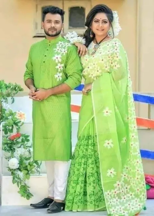 Half%20Silk%20Saree%20&%20Dhupian%20Silk%20Panjabi%20Combo%20For%20Couple%20Stylesh%20&%20fashionable%20for%20man%20and%20women%20combo%20couple%20set,%20sari%20panjabi%20-%20Image%202