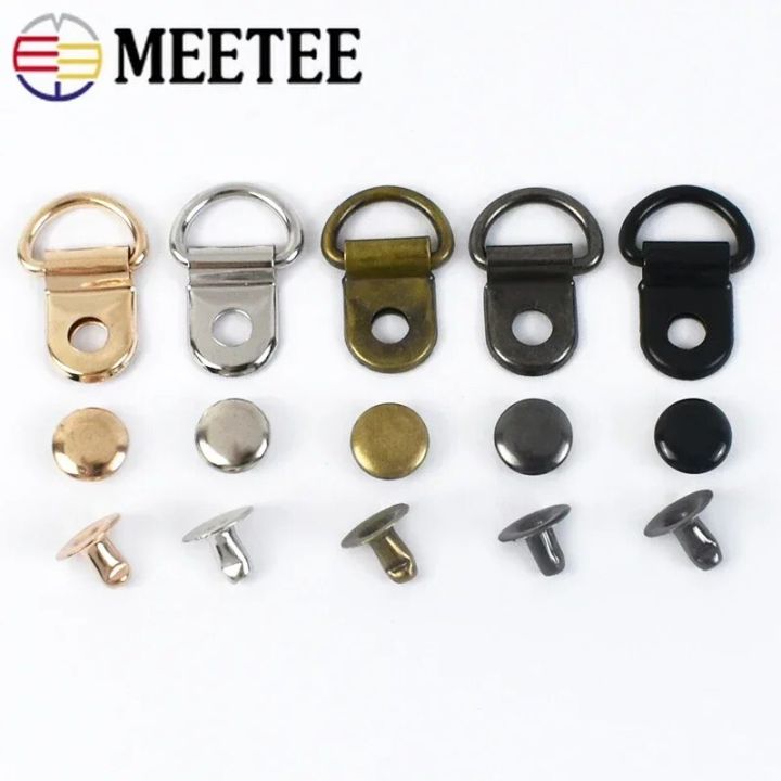 10/30/50Sets%20Meetee%209*14mm%20Metal%20Copper%20D%20Ring%20Buckle%20Carabiner%20Installation%20Nail%20Shoes%20Strap%20Hook%20Bag%20Accessory%20Leather%20Craft%20-%20Image%202
