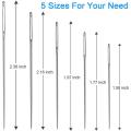 ZOROOM 30Pcs Large-Eye Stitching Sharp Thick Needles, 5 Sizes Stainless Steel Sewing Needles Kit for Embroidery and Hand Sewing.