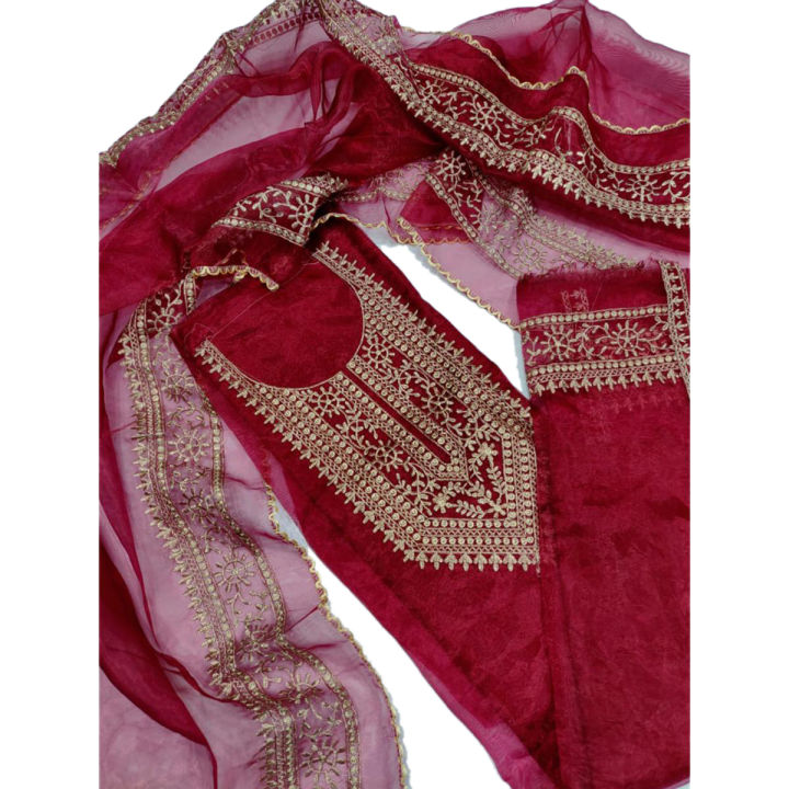 Organza Tissu Splendor - Shalwar Kameez Four Piece Dress For Women - Ideal for All Occasions and All Seasons