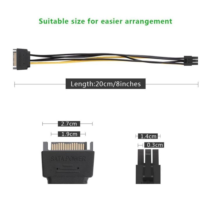 20cm%20SATA%2015%20Pin%20to%206%20Pin%20PCI%20Express%20Graphics%20Video%20Card%20Sata%20Power%20Cable%20-%20Image%205