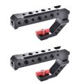 2X Universal DSLR Camera Rig Hand Grip Camera Top Cold Shoe Mount 1/4 Inch & 3/8 Inch Holes Aluminum Alloy Camera Handle.