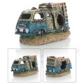 【Xiaofeng】Aquarium Landscape Realistic Appearance Hideout Decor Resin Broken Car Hiding Tank Accessories. 