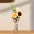 Crochet Flower Bouquet Artificial Flowers Elegant Carefully Weave Knitted Durable Floral. 