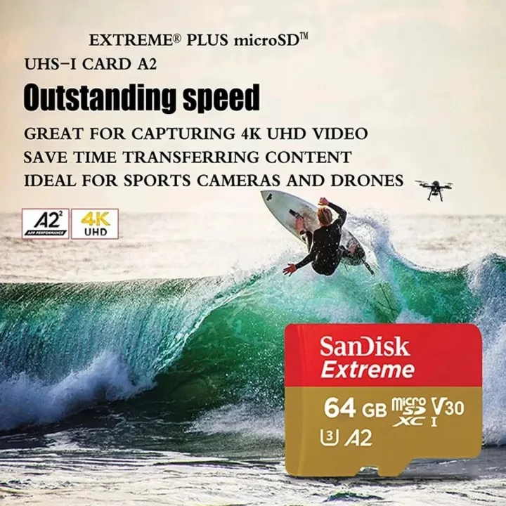 Sandisk%20Original%20Memory%20Card%20Extreme%20Micro%20SD%20Card%20A2%20A1%20V30%20U3%20Flash%20Cards%2064GB%2032GB%20TF%20Card%20128GB%20Memory%20Microsd%20For%20DJI%20-%20Image%203