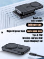 3 in 1 Wireless Charging Station Foldable Fast Charger Stand with Portable Battery Power Bank for MagSafe iPhone 15/14/13/12.