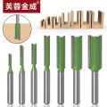 Router knife flat bottom 6mm handle hand router, power router, CNC engraving machine trimming machine green for straight clean cut. 