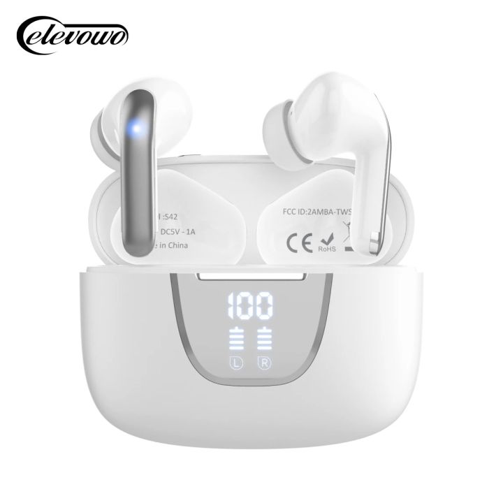 New S42 Bluetooth Headset 5.3 Noise-Cancelling TWS Bluetooth Earphone with LED Digital Display Sports Wireless Headphone 2023