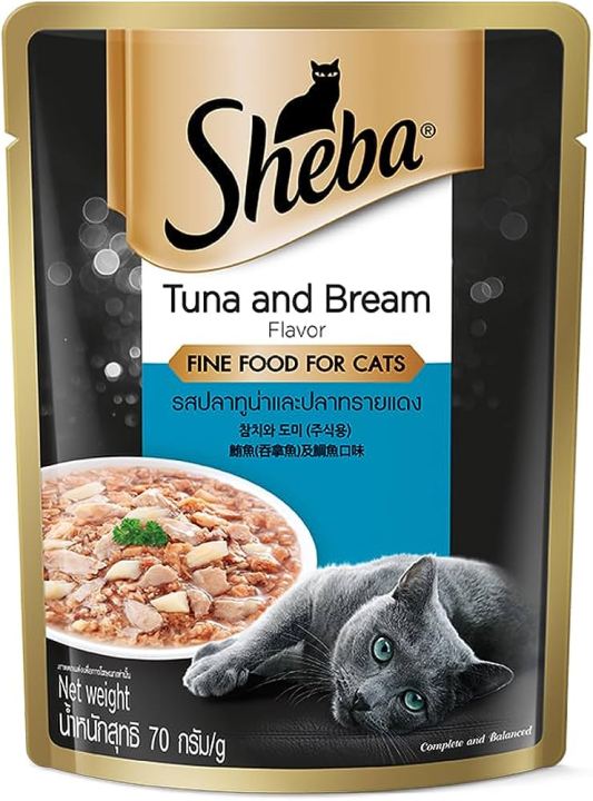 Sheba Cat Food Pouch Adult Tuna & Bream Flavor 70gm