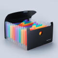 13 Grid Mini Organizer A6 Triple Seal Ticket Clip A6-sized Document Organizer Mini Organ Bag Storage Bag For Receipts A6 Ticket Clip Triple Seal Organ Bag PP Rainbow Inner Page.