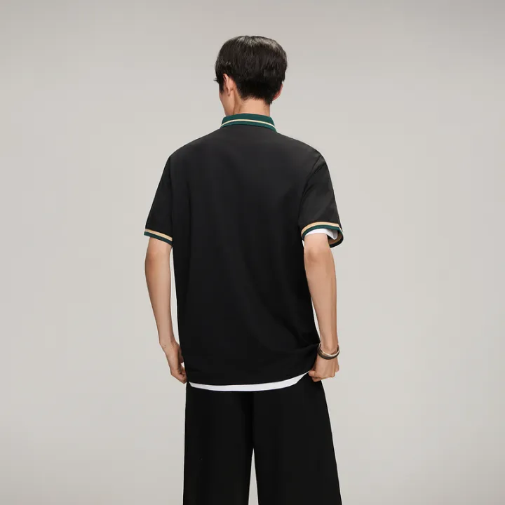 【Three Kingdoms Series】HLAHailan Home22Amoi Contrast Color Lapels Men's Short SleevePOLOShirtHNTPW2U052A