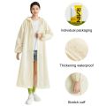 Adult Long Raincoat Reusable Waterproof Rain Coat Windproof EVA Rain Coat Drawstring for Outdoor Travel Emergency.