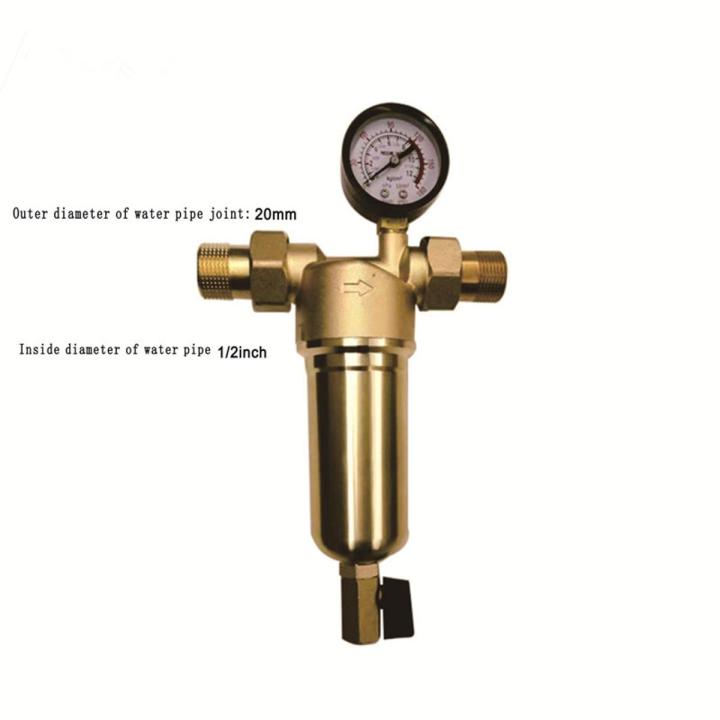 Pre-filter  Purifier System 0.5/0.75/1inch Pure Brass Body Stainless Steel Mesh Prefiltro with Gauge