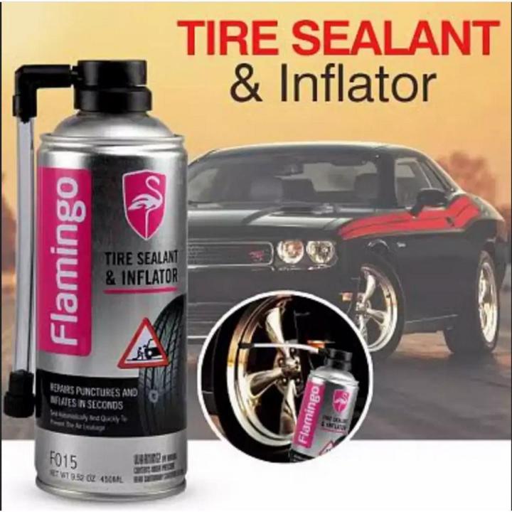 Flamingo Tire Sealant and Inflator 450ml, Motorcycle & Car Tyre Sealant and Inflator