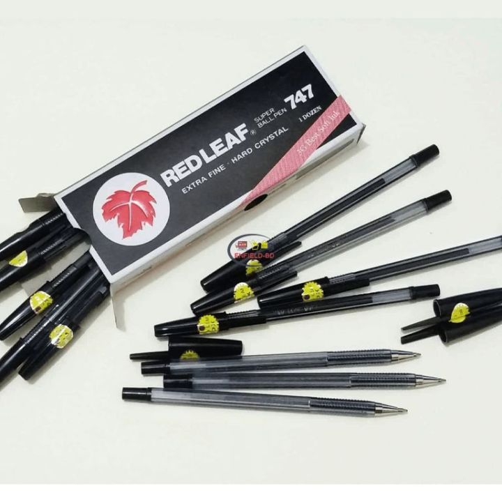 Red%20Leaf%20747%20Black%20Ball%20Pen%20Extra%20Fine%200.7Mm%20Dx%20Hard%20Crystal%2012/3%20Pcs%20Pen%20-%20Image%202