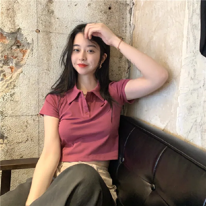 6535%20Cotton%20Summer%20Korean%20Style%202022%20New%20Slim%20Fit%20Slimming%20Embroidered%20POLO%20Collar%20Hot%20Girl%20Style%20Short%20Sleeve%20T%20Women's%20T-shirt%20-%20Image%206