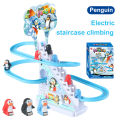 Penguin Race Set Penguin Slide Playset LED Flashing Lights Racing Track Game Set Penguin Stair Climbing Toys Kids Holiday Gift Luhuai CVC. 