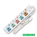 Multiplug Many Business Class 5 Gang Socket Model MTS-158=2Pin Plug / 3 Miter Wire - multi plug. 