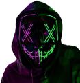 Dual color luminous mask LED party horror mask nightclub ghost face luminous mask. 