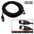 8 Pin Din Male to Male Speaker Audio Cable Adapter for Surveillance Automotive Computers Television Precision 5M. 