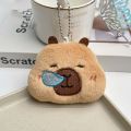 Bag Hanging Squinting Capybara Plush Keychain Beeping Blinking Capybara Key Ring Heart Runny Nose Cartoon Animal Pendant Daily. 