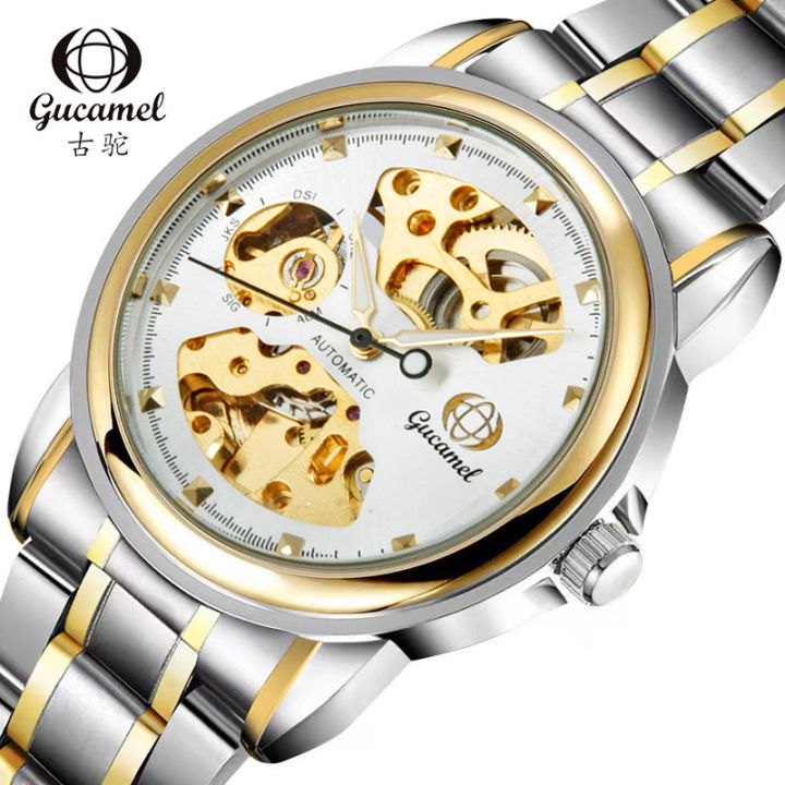 The new model launches the ancient camel men's automatic mechanical watch, the Korean version of the business double-sided openwork fashion men's watch