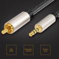 gu Digital Coaxial Audio Video Cable Hdtv Stereo Spdif Rca To 3.5mm Male Jack Plug Line For Tv Amplifier. 