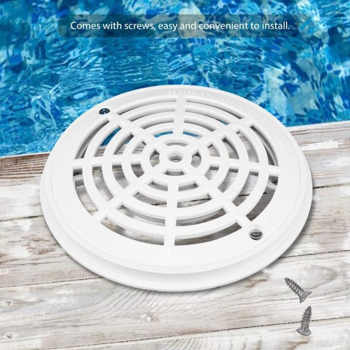 8Inch%20Pool%20Main%20Drain%20Cover%20the%20Top%20Grate%20Bottom%20Mounting%20Plates%20White%20Replacement%20Pool%20Drain%20Cover%20Pool%20Outlet%20Cover%20-%20Image%208