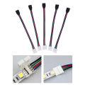 10PCS 10mm 4 Pin Male Female PCB Connector Cable For RGB 5050 3528 LED Strip. 