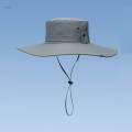 Wide Brim Bucket Hat Polyester Fisherman Visor for Vocation Outdoors Fishing Style A Light Gray. 