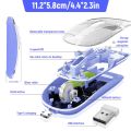 BSB BD Transparent Wireless Rechargeable Mouse | Dual Connectivity (2.4GHz + Bluetooth 5.2) | Multi Device Pairing | Noise Free Clicking | DPI Adjustment | Compatible with MacBook, Laptop & PC. 