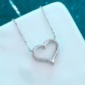 KNOBSPIN D VVS1 Sparking Moissanite Necklace Heart Pendant for Women s925 Sterling Sliver Plated 18k Party Birthday Gift Jewelry. 