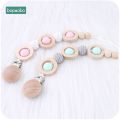 Bopoobo 30mm Wood Ring Teether Baby Wooden Teether Pacifier Chain Accessories New Born Product Baby Toys Wooden Rings.