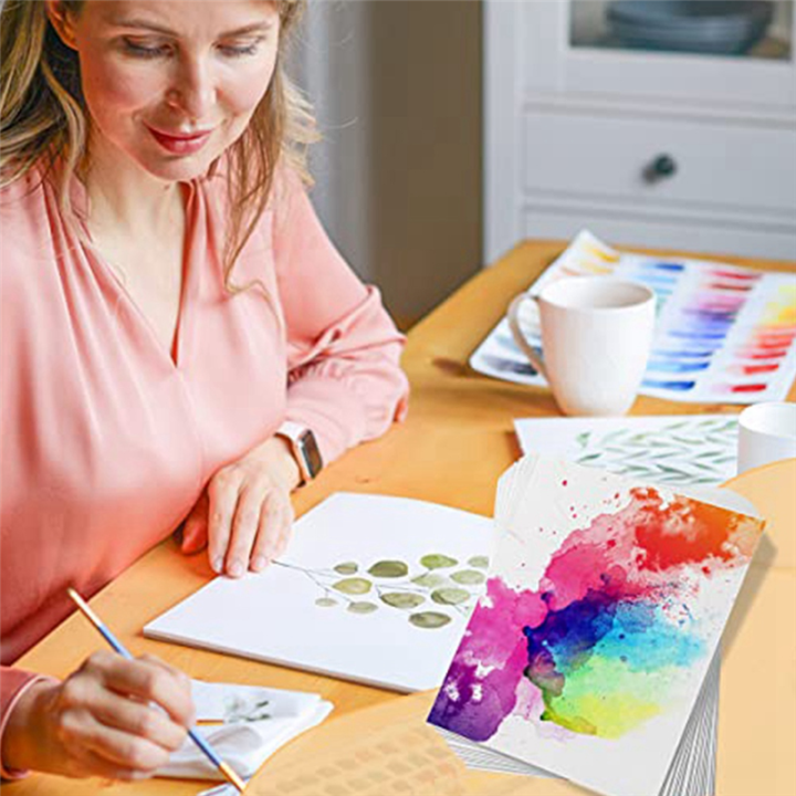 60%20Sheets%20Cold%20Press%2050%25%20Cotton&140Lb%20/300Gsm%20Acid-Free%20Bulk%20White%20Paper%20Watercolor%20Paper%20Art%20Paper%20-%20Image%202